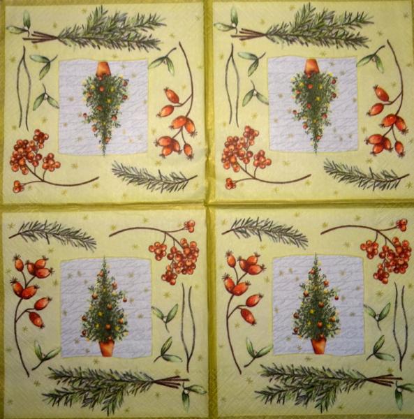 195 Weihnachten Blumen - 3-lagig (rot) - Ihr